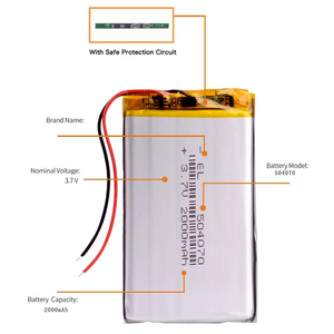 بطارية ليثيوم أيون بوليمر قابلة لإعادة الشحن 3.7 فولت 2000 مللي أمبير 3000 مللي أمبير مع دائرة حماية (PCM) - موديلات 404070، 504070، 604070، 704070، 804070، 904070، 104070 - Product Image 3
