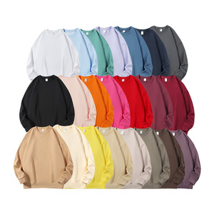 Sudadera de cuello redondo de color liso, 380G, de peso pesado, corte holgado, para hombre y mujer, estilo casual urbano, jersey para parejas - Product Image 1
