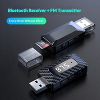 Récepteur audio USB sans fil pour voiture BT 5.3, émetteur FM, appels mains libres