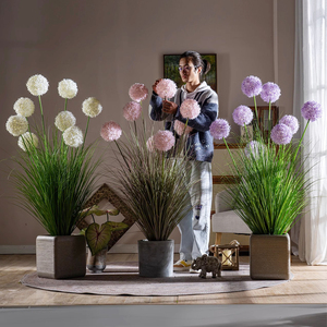Decoración de Hogar y Oficina de Estilo Natural, Plantas Artificiales con Tacto Real, Hortensia en Maceta de Plástico <span class=keywords><strong>Verde</strong></span>, para Exteriores, Bodas, Navidad, etc. - Product Image 1