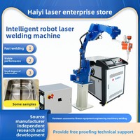 Machine de soudage laser robotisée automatisée de production nationale, dotée d'un bras métallique industriel à cinq/six axes