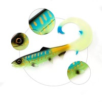 Leurre souple de pêche Spinpoler Firebomb 17,5 cm 22 cm, Swimbait à longue queue ondulée, pour gros brochet, action nageuse séduisante, type Grub, Jig
