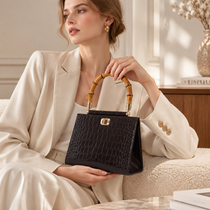 Bolso Tote de Piel de Cocodrilo Genuina de Alta Calidad, Personalizado de Fábrica, de Lujo, con Asa de Hombro de Cuero PU, para Uso Diario - Product Image 1