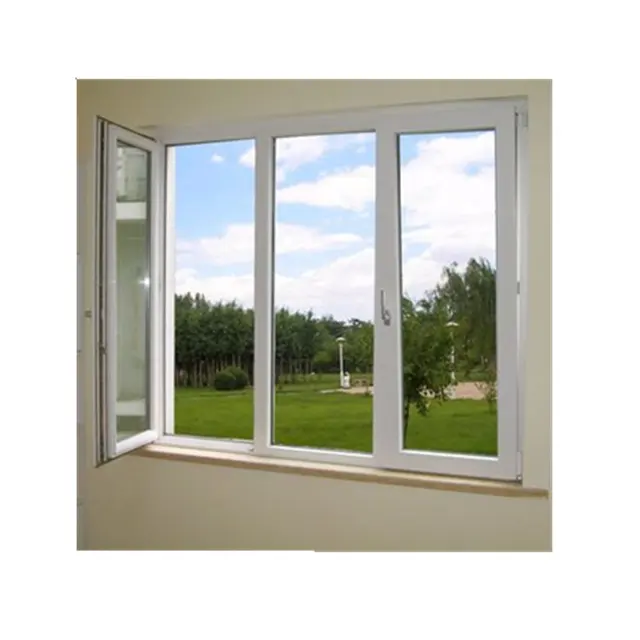 3 panel çift veya üçlü cam pvc kanatlı pencere son açılır pencere tasarımları