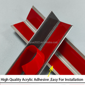 Bandes de finition en forme de L en <span class=keywords><strong>acier</strong></span> inoxydable auto-adhésives, écologiques, résistantes à l'eau et aux acides, accessoires pour carrelage, coin mural - Product Image 2