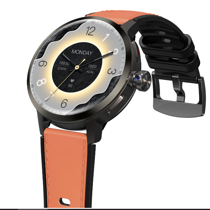 tarnish frame+orange black slicone strap