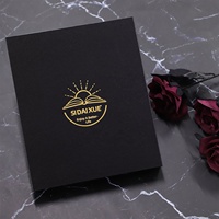 Ensemble de planificateurs d'affaires Journal en cuir PU à couverture rigide personnalisé Carnet de notes en papier noir
