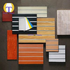 Chất Lượng Cao Hiện Đại Gỗ Fibreboard Slatwall Tùy Chỉnh Màu Sắc 18Mm P2 MDF Hội Đồng Quản Trị Siêu Thị Đồ Nội Thất Khói Cửa Hàng Hiển Thị - Product Image 2