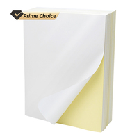 A4 blanche brillante A4 étiquette étanche pleine feuille avec doublure jaune papier auto-adhésif sans bois pour imprimante à jet d'encre et laser
