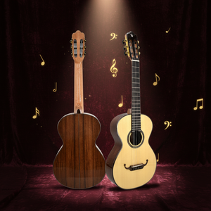 Guitare <span class=keywords><strong>classique</strong></span> <span class=keywords><strong>romantique</strong></span> Geake du XIXe siècle de haute qualité, 36 pouces, design unique 3/4, dos et éclisses en palissandre, prête à être expédiée, pour la <span class=keywords><strong>musique</strong></span> - Product Image 1