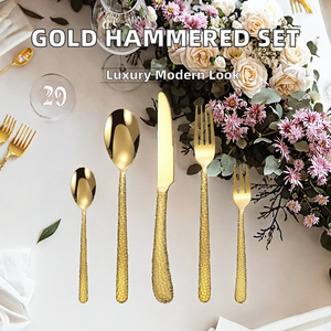 Juego de cubiertos de acero inoxidable 18/8 de calidad premium con baño de oro PVD, vajilla, utensilios de cocina al mejor precio. - Product Image 2