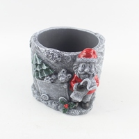 Vase en ciment et béton durable, design bonhomme de neige de Noël, pot de fleurs pour la décoration de la maison et des fêtes, jardinières – Vente chaude