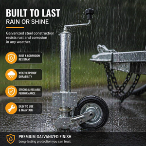 Nouvelle <span class=keywords><strong>roue</strong></span> de remorque réglable ERA de 60 mm en acier zingué, pliable automatiquement, capacité 300 kg, roulement à billes robuste - Product Image 2
