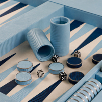 Table de Backgammon Deluxe Taille Familiale PinkStore, Plateau en Cuir avec Jetons de 44 mm, Surface de Jeu Lisse pour Salle de Jeux et Cadeau