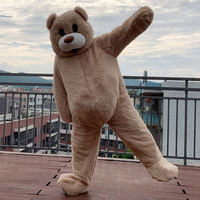Costume de mascotte ours en peluche XL personnalisé, style Net Red, pour la danse, les promotions, les carnavals, les fêtes, Noël, avec casque de style anime