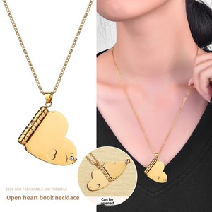 Collana con Ciondolo a Forma <span class=keywords><strong>di</strong></span> Cuore in Acciaio Inossidabile con Diamante, Lusso Discreto, Versatile, <span class=keywords><strong>Regalo</strong></span> Unisex per Coppie - Product Image 2