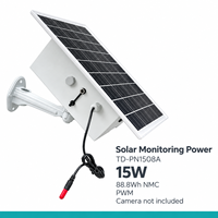 Alimentation solaire 15W 88.8Wh NMC PWM IP65 étanche TecDeft TD-PN1508A pour charges de surveillance DC murales