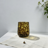 Gobelet à jus premium en verre Hawksbill, Gobelet à jus avec motif Love Bow, Gobelet à jus avec icône 3D en verre