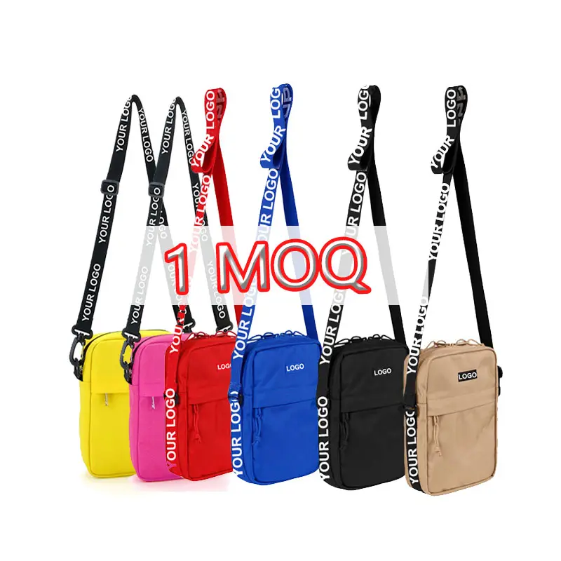 low MOQ Fashion nylon messenger felt cross sling small long strip single crossbody Bag for men lady shoulder side bag for men