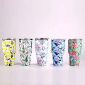 Nuevas ideas de productos 2023, vaso de taza de viaje personalizado de 30oz /40oz con pajitas, juego de termo al vacío, vaso de acero inoxidable