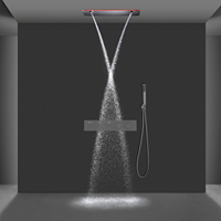 Robinet de douche thermostatique intelligent à LED 600*330mm avec effet pluie et cascade pour salle de bain