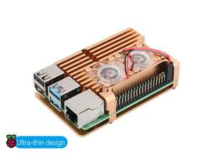 Boîtier en aluminium avec double ventilateur SKU RP4CAV11, un bon boîtier pour Raspberry Pi 4/ 4B C930 - Product Image 3