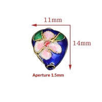 Perle d'espacement en émail cloisonné traditionnel haute température, style filigrane argenté-bleu, pour accessoires de bijoux DIY, style Jingtailan, 14mm