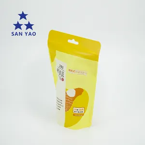 Eco-friendly custom pouch printed logo zip lock plastic stand up packaging bag