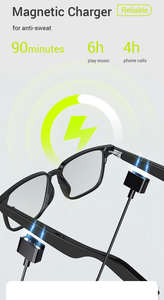 2025 dernières AI Smart Audio musique lunettes Vision nocturne magnétique Anti-bleu lunettes de soleil sans fil pour Bluetooth Smart Wearable - Product Image 4