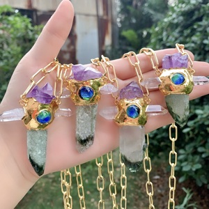 Collier en quartz <span class=keywords><strong>clair</strong></span> populaire LS-C2553 pour hommes et femmes, plaqué or 18 carats, convient à tous les jours, collier en quartz <span class=keywords><strong>clair</strong></span> - Product Image 1