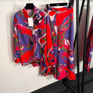 Completo da <span class=keywords><strong>Donna</strong></span> 2 Pezzi 2026: Camicia Stampata a Contrasto + <span class=keywords><strong>Pantaloni</strong></span> Larghi a Gamba Larga - Ingrosso Fabbrica - Product Image 2