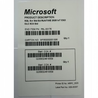 Paquete de DVD de MS SQL Server 2025 Edición Estándar Enterprise con Etiqueta COA, Activación en Línea, Licencia CAL Ilimitada de por Vida