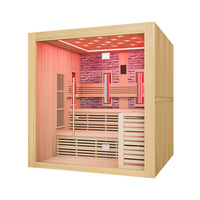 Série de pierres coulées Sauna infrarouge lointain de luxe pour 2 personnes Hammam Spa extérieur Bain de vapeur Cabine Sauna à vapeur sèche en bois