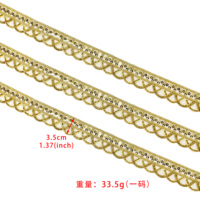 Ruban de dentelle brodé perlé doré en gros pour robe Abaya, tenue de mariée, robe de soirée et décoration de vêtements