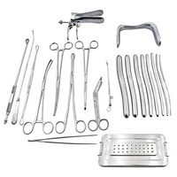 A-1 VERITAS Ensemble d'instruments manuels D&C 21 pièces en acier inoxydable réutilisable pour usage hospitalier, examen gynécologique, curettage chirurgical