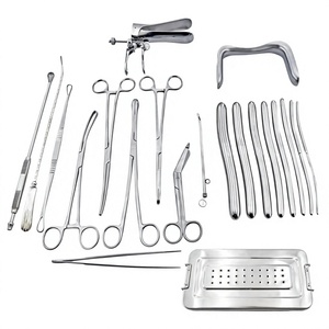 A-1 VERITAS Ensemble d'instruments manuels D&C 21 pièces en acier inoxydable réutilisable pour usage hospitalier, examen gynécologique, curettage chirurgical - Product Image 1
