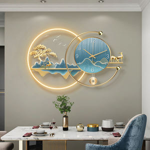 Horloge Murale à Balancier Créative de Luxe 62x37cm avec Veilleuse LED, Rétroéclairage, pour Salon Salle à Manger Dropshipping DDP - Product Image 5