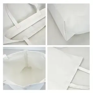 Venta al por mayor Logotipo de impresión personalizada baratos bolsas de compras reutilizables liso blanco de algodón lienzo en blanco DIY bolsa de compras para las mujeres