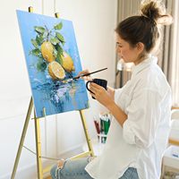 Chevalet pliable en métal de style classique pour peinture à l'huile et cadre photo, support de sol facile à assembler pour une utilisation intérieure/extérieure