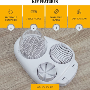 Kamus thân thiện với môi thép không gỉ nhựa trứng cắt <span class=keywords><strong>Slicer</strong></span> cầm tay luộc trứng khuôn công cụ nhà bếp tuyệt vời để sử dụng nhà - Product Image 3