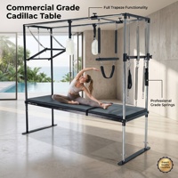 Máquina Reformer de Pilates Cadillac Queenlife 8 con resortes alemanes, mesa trapezoidal, cuero de fibra marina y estructura de aluminio de alta resistencia