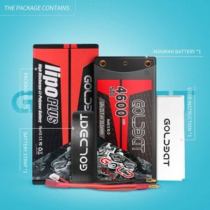 แบตเตอรี่ลิเธียม GOLDBAT คุณภาพสูง แบบชาร์จได้ 4600mAh 50C 7.4V 2S  แบบกล่องแข็ง สำหรับรถบังคับวิทยุ ของเล่น แบตเตอรี่แพ็ค - Product Image 1