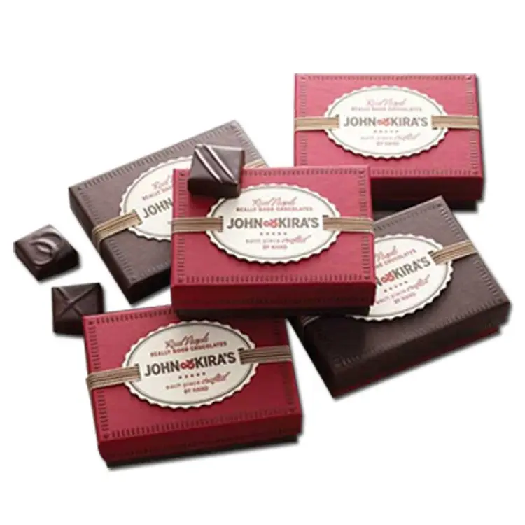 チョコレートキャンディーの誕生日のカスタムデザインのキッズギフトボックス用の食品長方形パッケージリボン付き