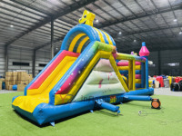 Château gonflable licorne cactus en PVC de qualité commerciale, château gonflable pour enfants, palais de ballons, location de fête avec fonction de glissière de saut