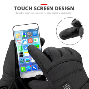 Gants de moto d'hiver pour hommes, gants chauffants électriques, écran tactile, thermiques, alimentés par batterie, pour la conduite en VTT - Product Image 2