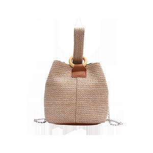 2025 nouveau sac de paille de plage à la mode bandoulière petit seau en forme de mode dames sacs à main tissés sacs pour les femmes - Product Image 6
