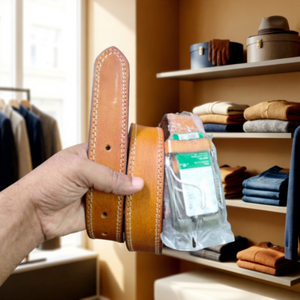Cinturón Casual de Moda para Hombre, Hecho a Medida con Cuero Vacuno Genuino, Hebilla Cuadrada de Acero, Estampado Sólido, Ecológico y Fácil de Pulir, BS - Product Image 1