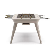 Table de baby-foot professionnelle de luxe de haute qualité, en acier inoxydable 304 doré, avec cadre en bois, pour adultes, intérieur, verre trempé, personnalisable
