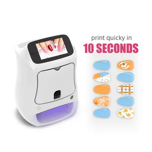 China 3D Mini Digital Nail Art Nail Printer Machine Portable DIY Automatic Finger Nail printing machine with uv lamp polish