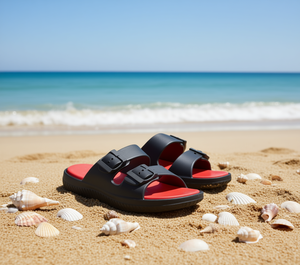 Sandali Unisex in EVA a Doppia Fascia Blu Navy Taglia 23 Comodi Casual Estivi con Punta Aperta e Fibbia Stile Solido - Product Image 2